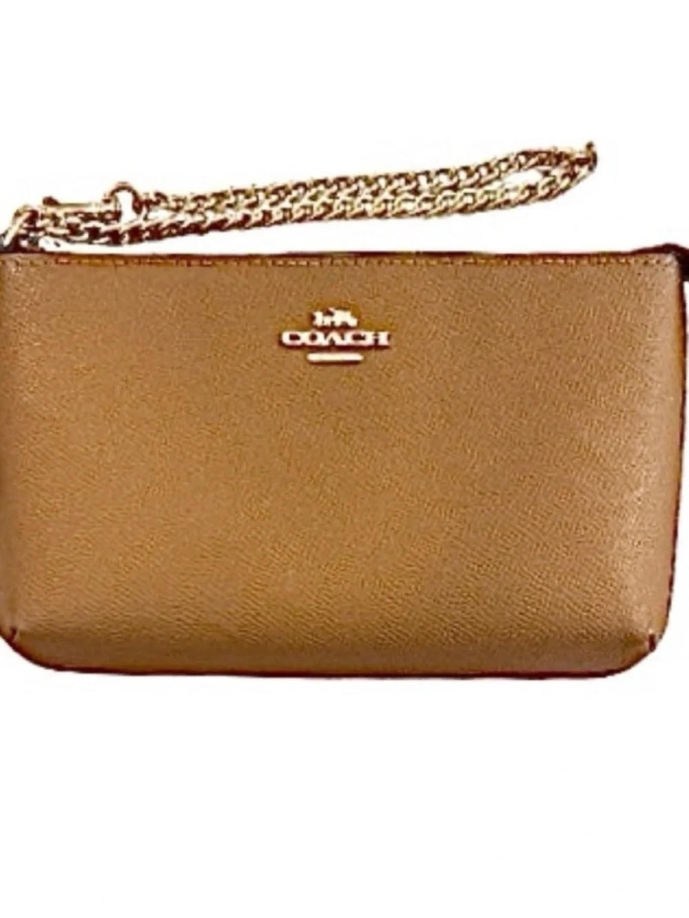 🆕-Coach- Crossgrain Leather Wristlet w/Chain. NWT